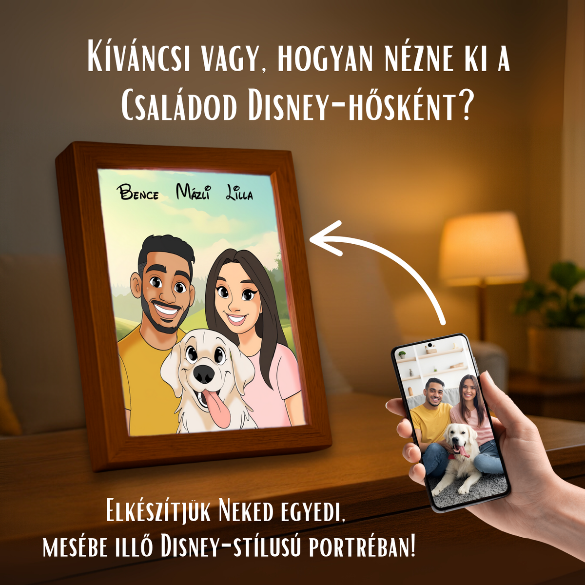 Egyedi készítésű portré (akrilüveg)