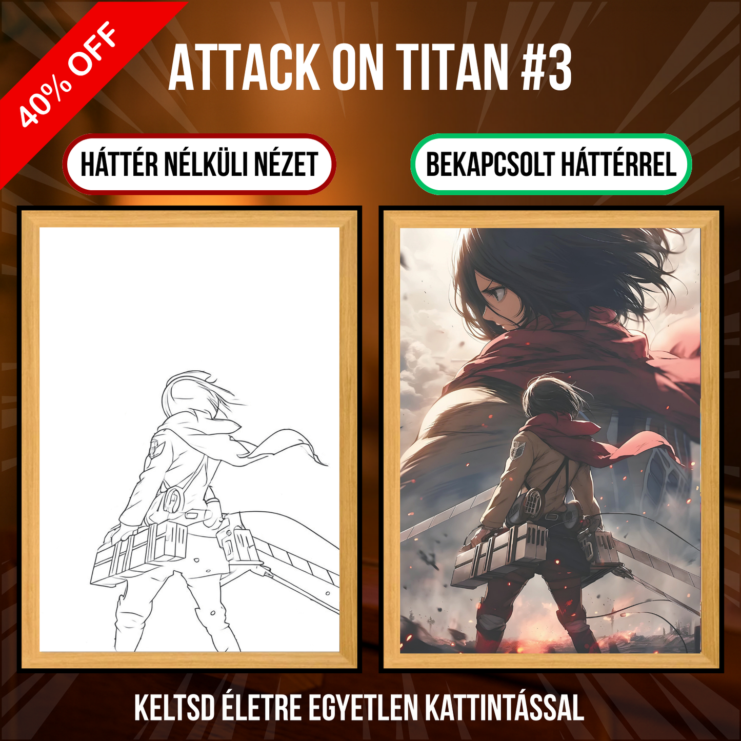 PixAnime™ Luminous Portrait - Attack On Titan series