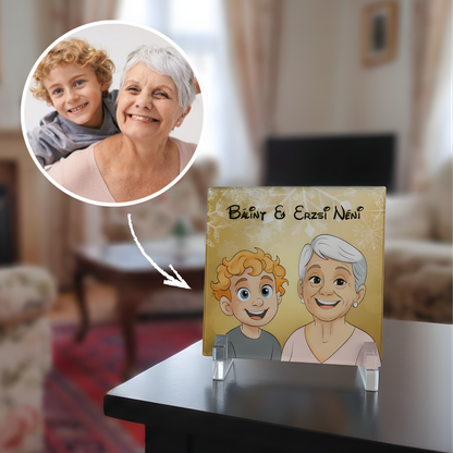 MemoryGlass™ Egyedileg Rajzolt Emlék Akril Ajándék