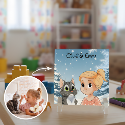 MemoryGlass™ Egyedileg Rajzolt Emlék Akril Ajándék