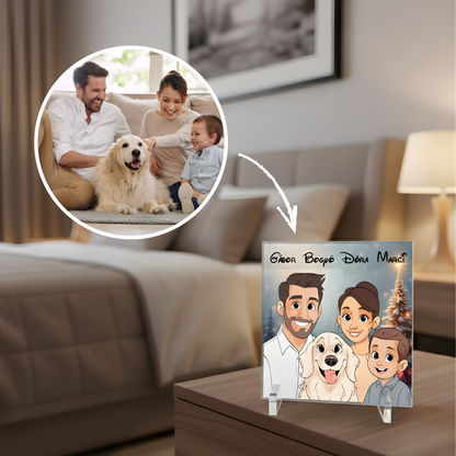 MemoryGlass™ Egyedileg Rajzolt Emlék Akril Ajándék